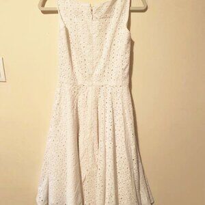 Vintage-style white eyelet dress (S)